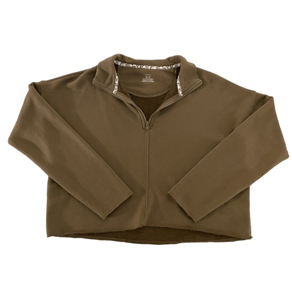 AERIE | Cropped Pull Over Sweater Olive Green | Size XS - Picture 1 of 5